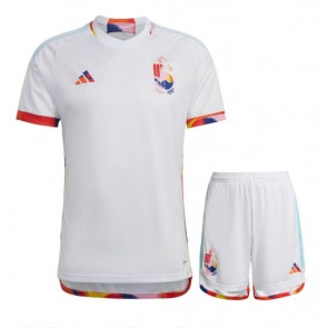 Belgien kläder Barn VM 2022 Bortatröja Kortärmad (+ korta byxor)